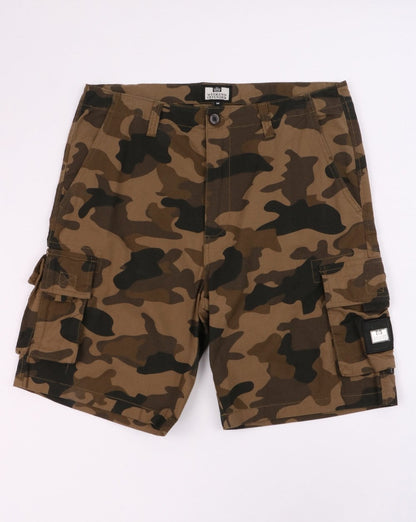 Weekend Offender Camo Cargo Shorts Khaki