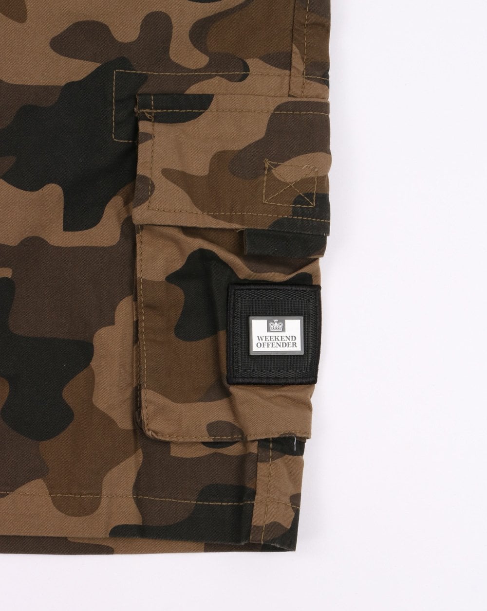 Weekend Offender Camo Cargo Shorts Khaki