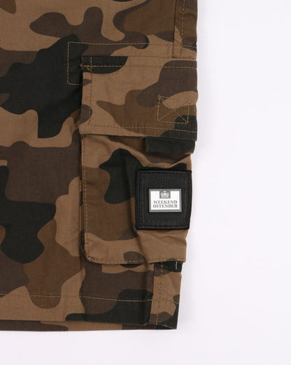 Weekend Offender Camo Cargo Shorts Khaki
