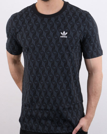 Adidas Originals Mono Print T Shirt Black