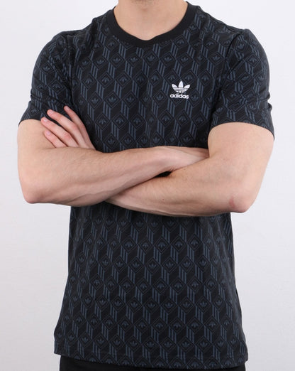 Adidas Originals Mono Print T Shirt Black