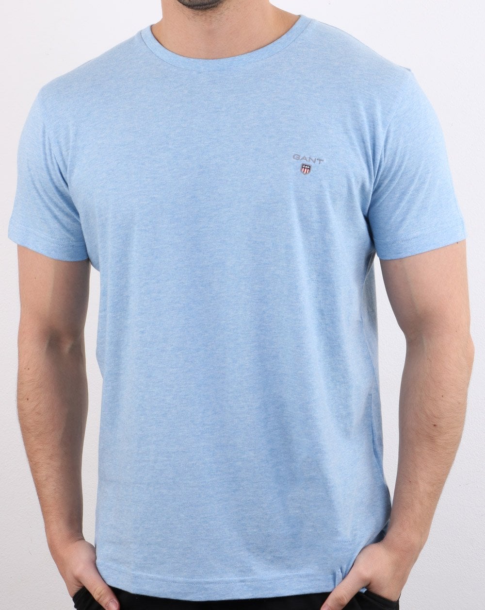 Gant Solid Crew Neck T Shirt Light Blue
