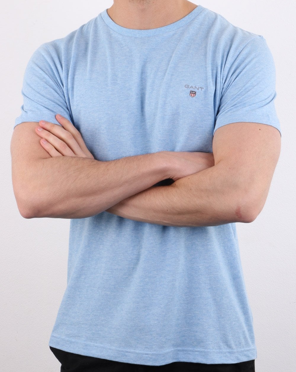 Gant Solid Crew Neck T Shirt Light Blue
