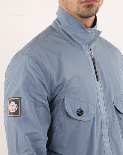 Pretty Green Metal Zip Jacket Blue