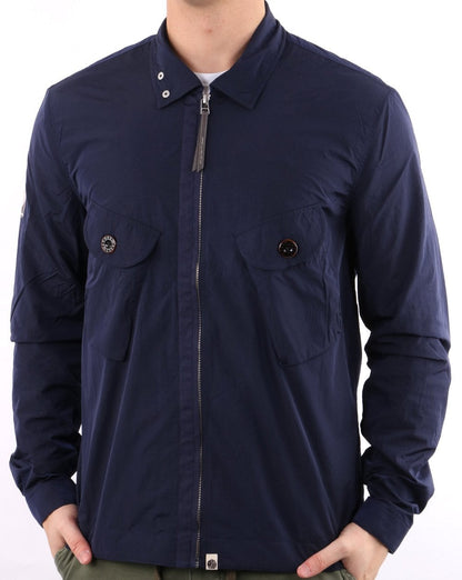 Pretty Green Metal Zip Jacket Navy