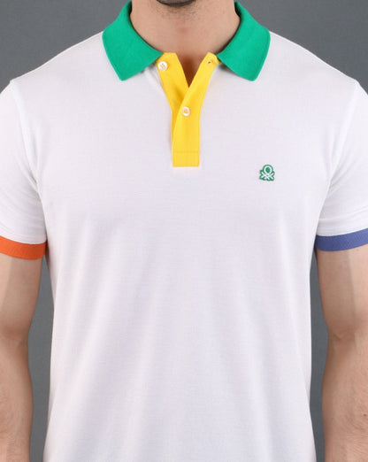 Benetton Polo Shirt Off White