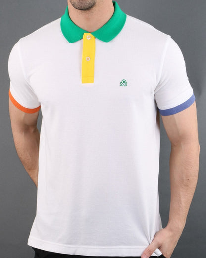 Benetton Polo Shirt Off White