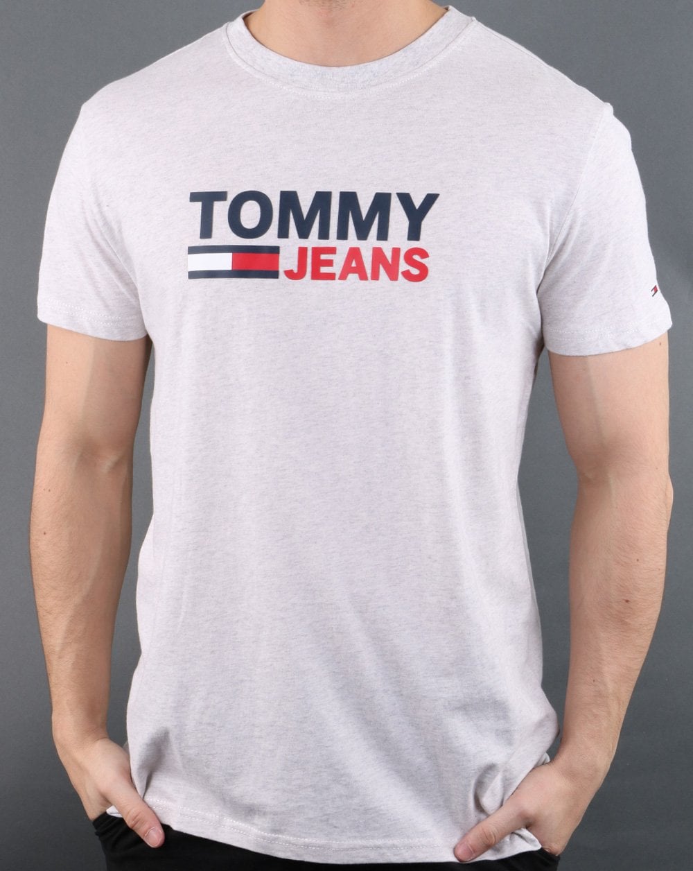 Tommy Hilfiger Corp Logo T-shirt Light Grey