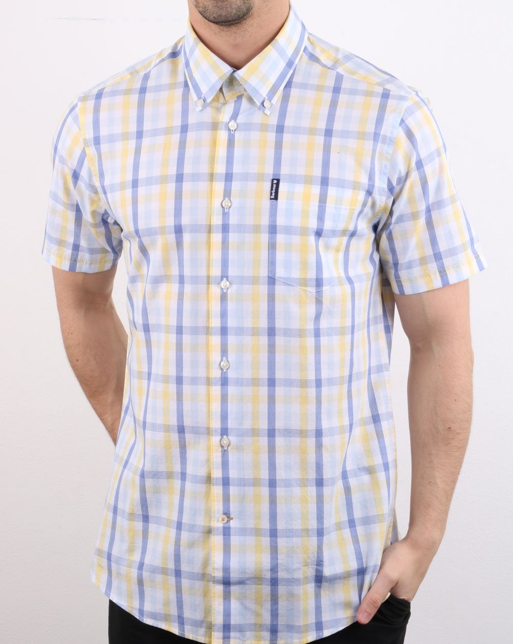 Barbour Tattersall Short Sleeve Shirt Yellow