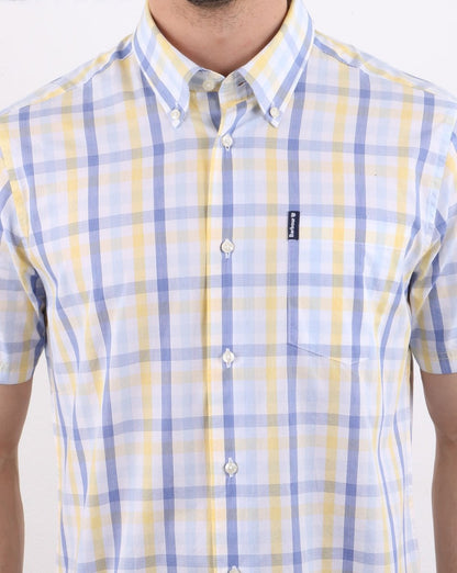 Barbour Tattersall Short Sleeve Shirt Yellow