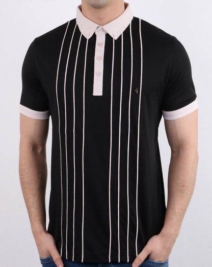 Gabicci Vintage Piper Polo Shirt Black