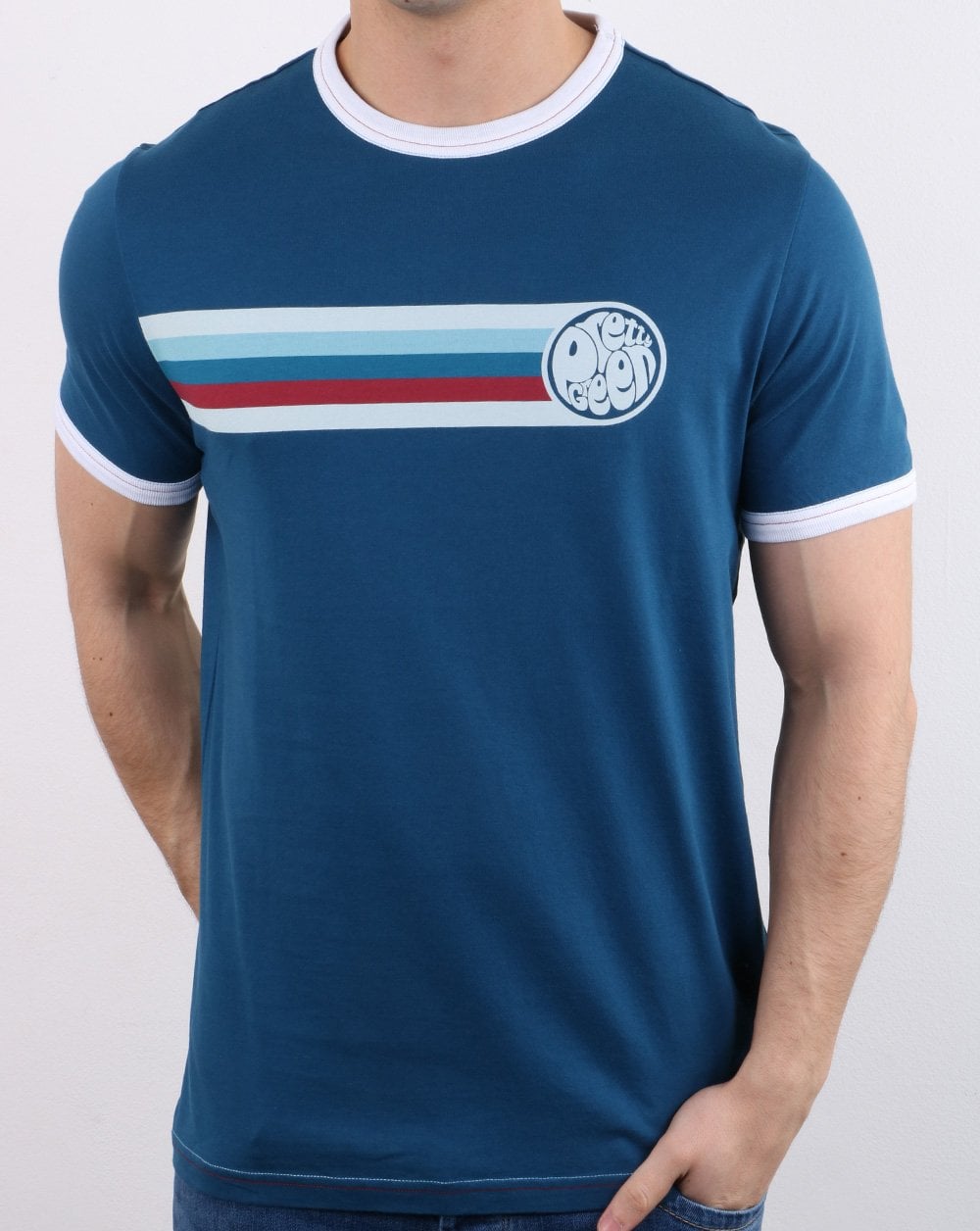 Pretty Green Timor Ringer Tee Navy