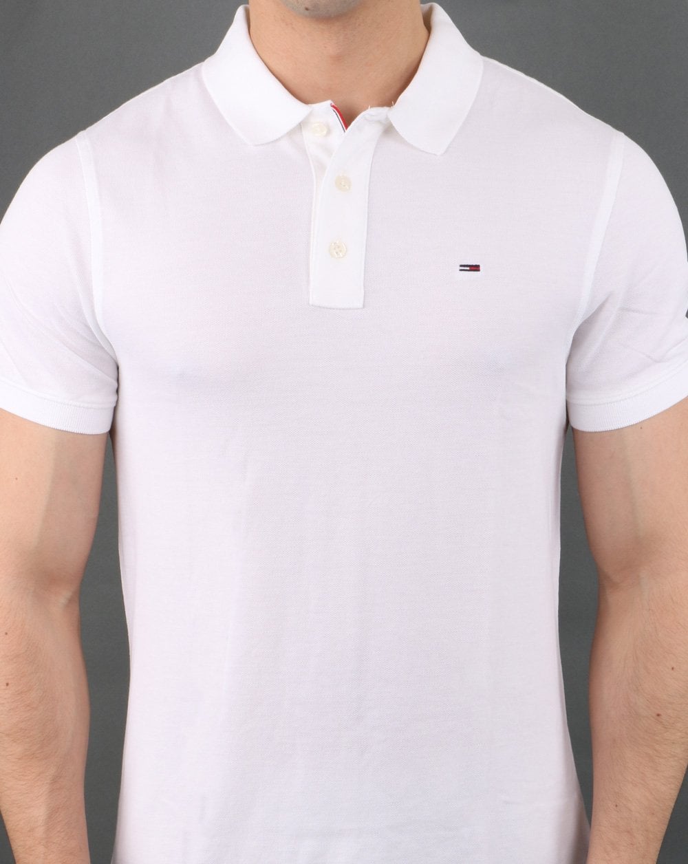 Tommy Jeans Cotton Pique Polo Shirt White