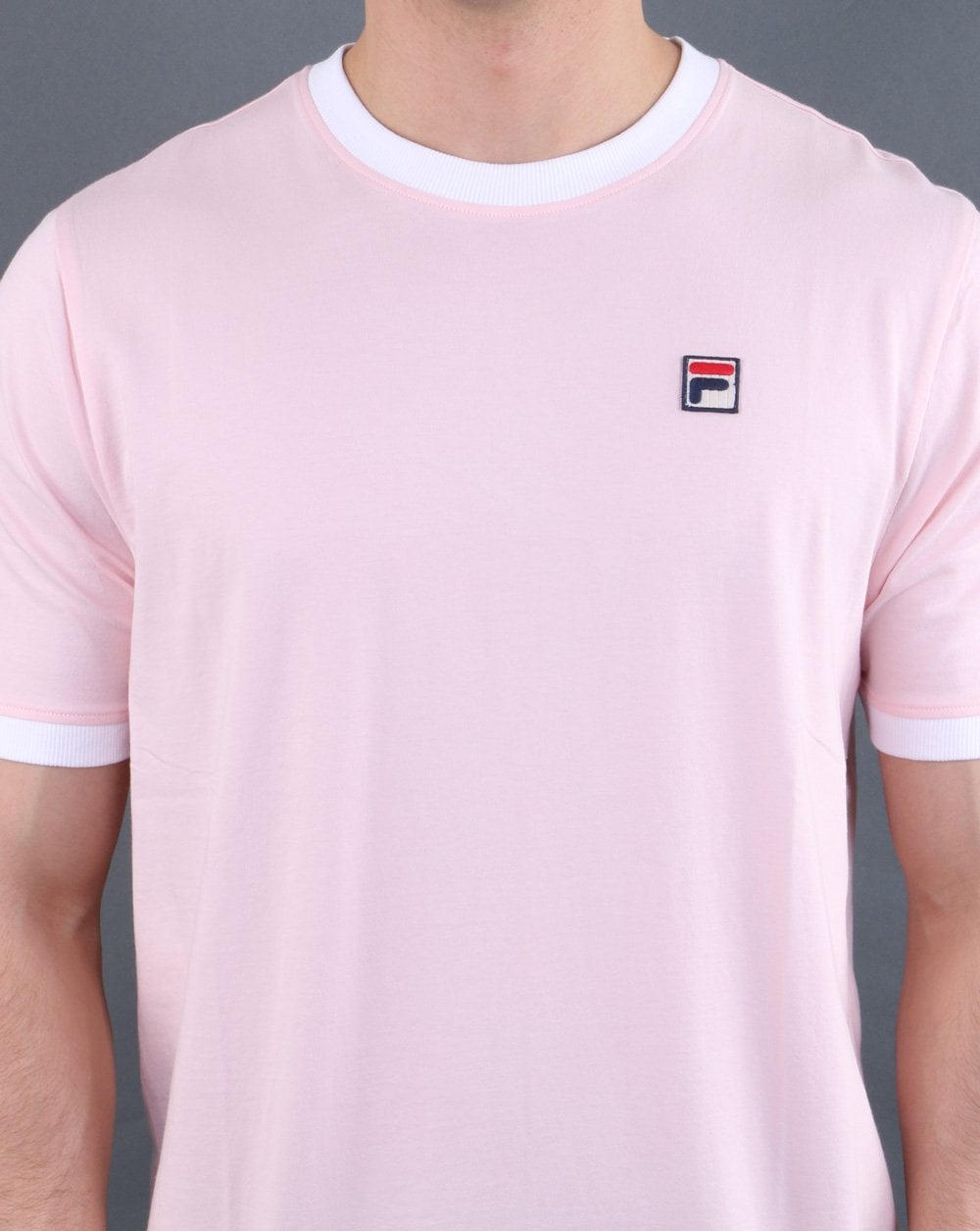 Fila Vintage Ringer T Shirt Pink Chalk/white