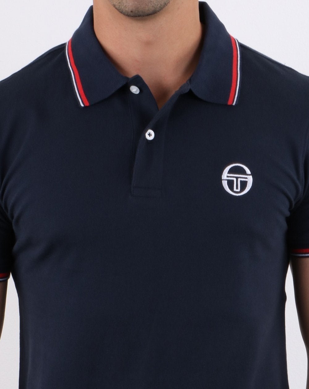 Sergio Tacchini Tipped Polo Shirt Navy/Red