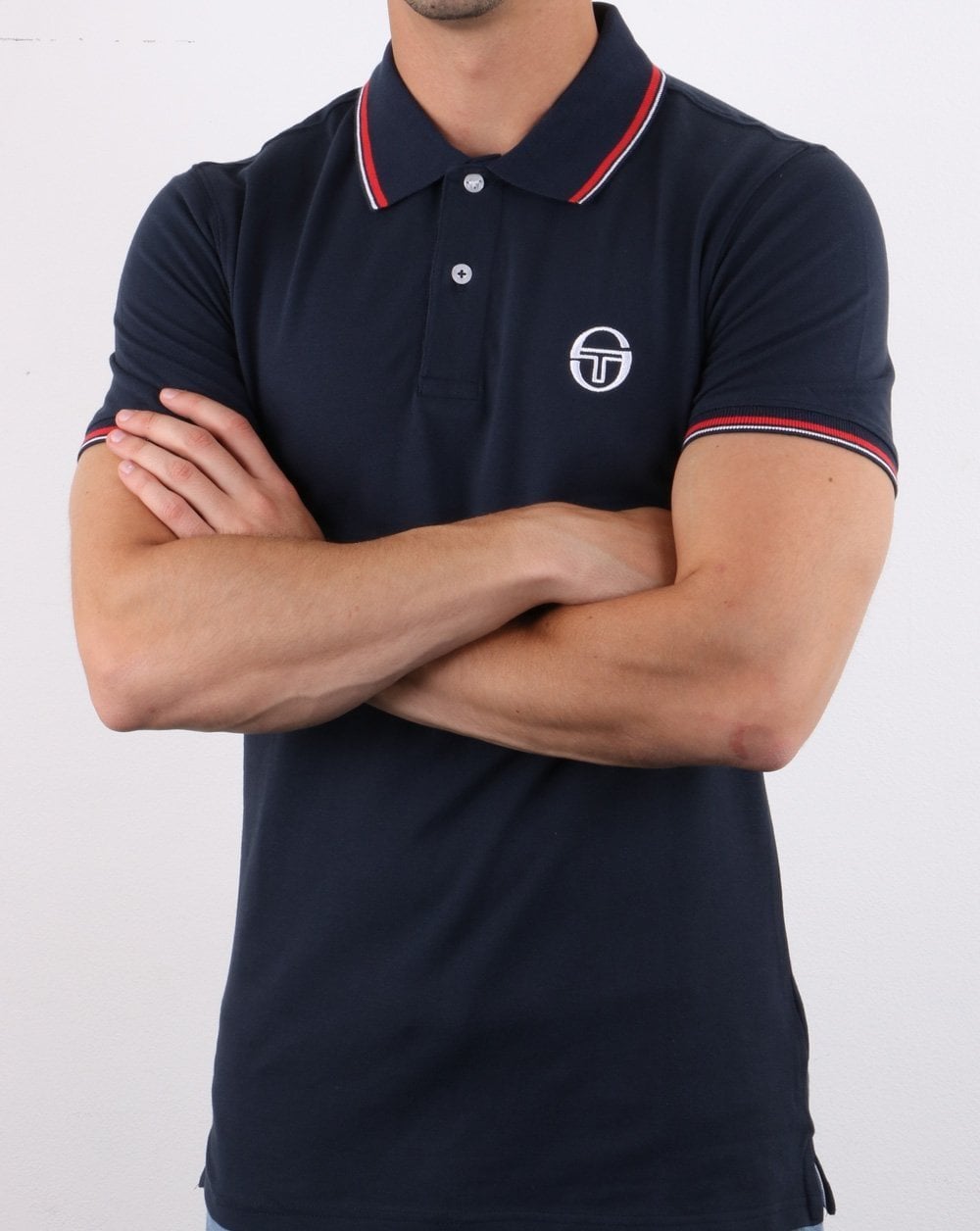 Sergio Tacchini Tipped Polo Shirt Navy/Red