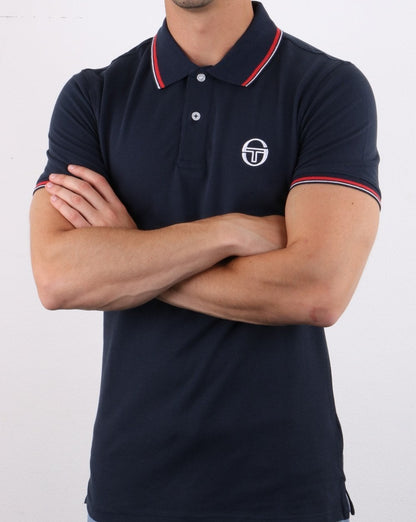 Sergio Tacchini Tipped Polo Shirt Navy/Red