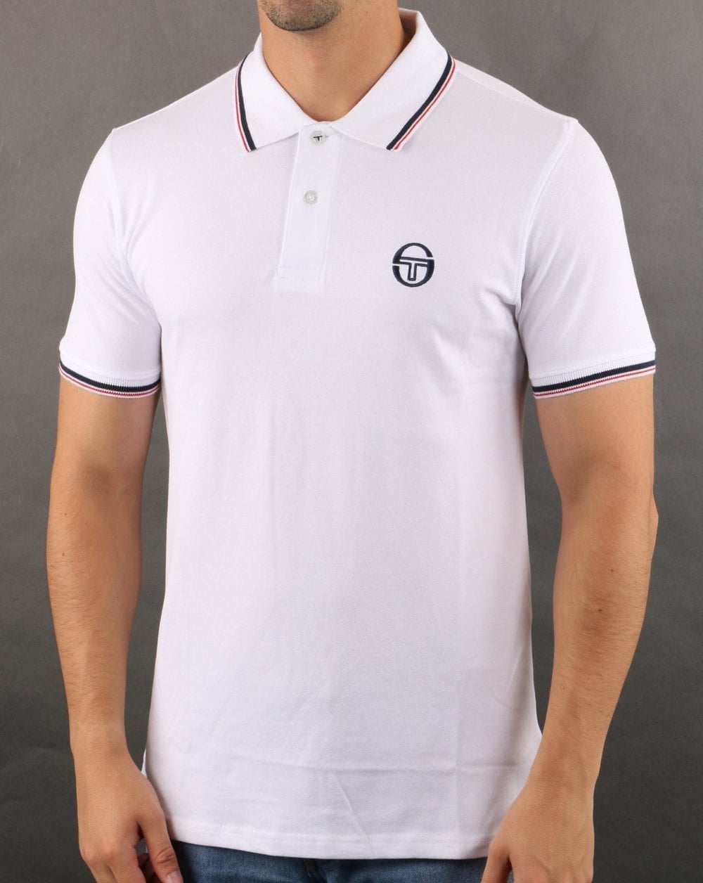 Sergio Tacchini Tipped Polo Shirt White/Red
