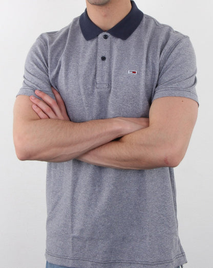Tommy Jeans Textured Polo Shirt Twilight Navy