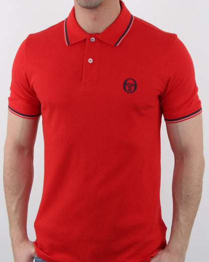 Sergio Tacchini Tipped Polo Shirt Vintage Red/White