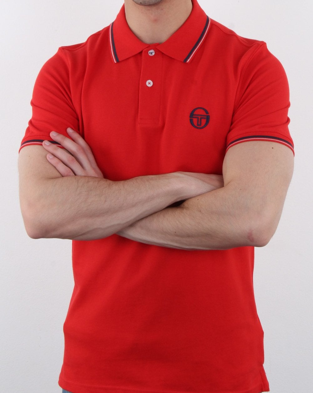 Sergio Tacchini Tipped Polo Shirt Vintage Red/White