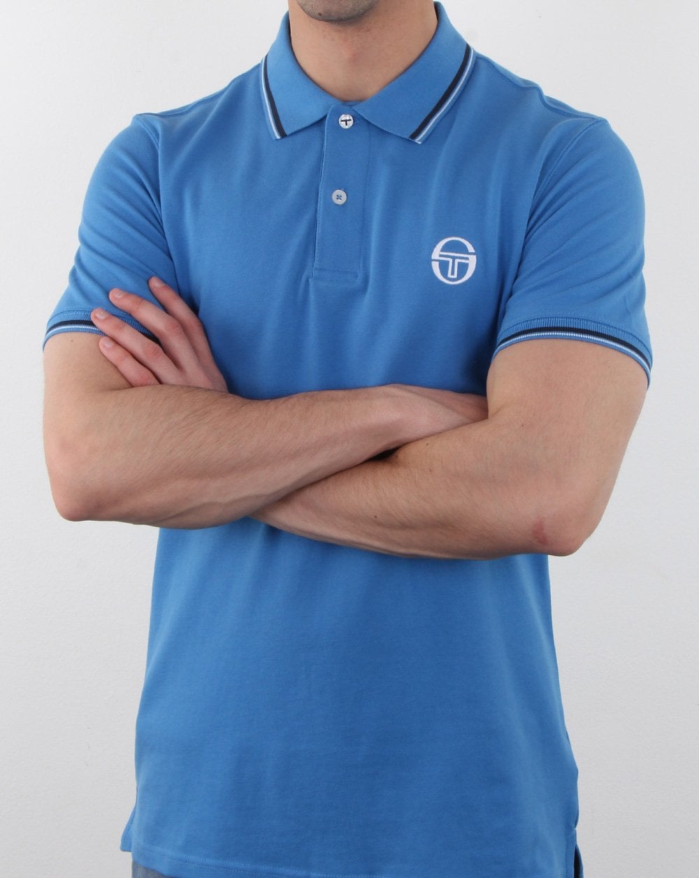 Sergio Tacchini Tipped Polo Shirt Blue/white