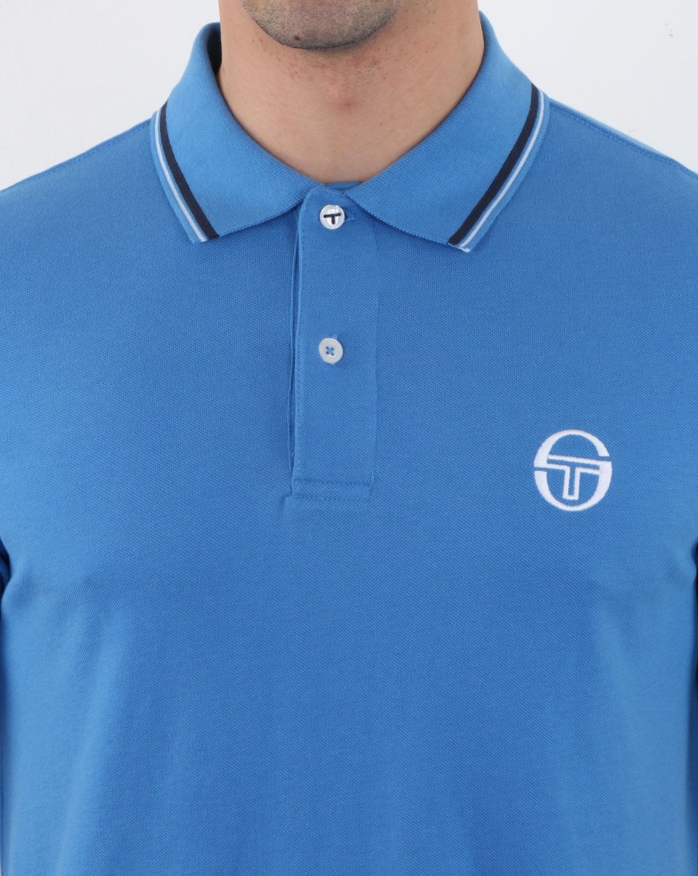Sergio Tacchini Tipped Polo Shirt Blue/white