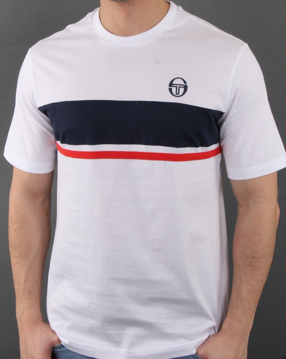 Sergio Tacchini Feluga T Shirt White/Navy