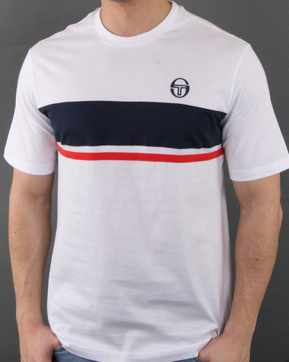 Sergio Tacchini Feluga T Shirt White/Navy