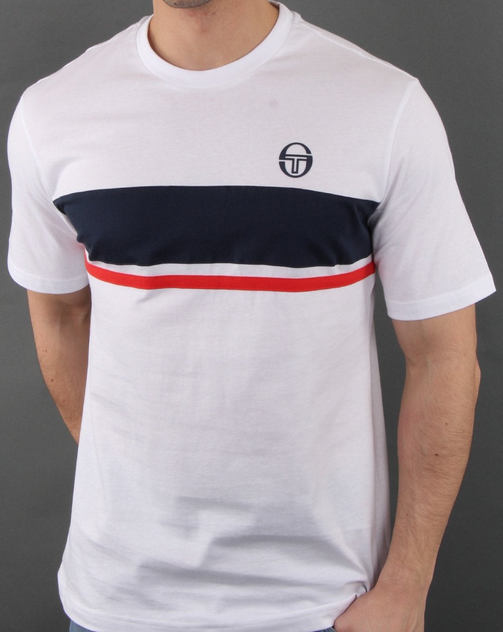 Sergio Tacchini Feluga T Shirt White/Navy