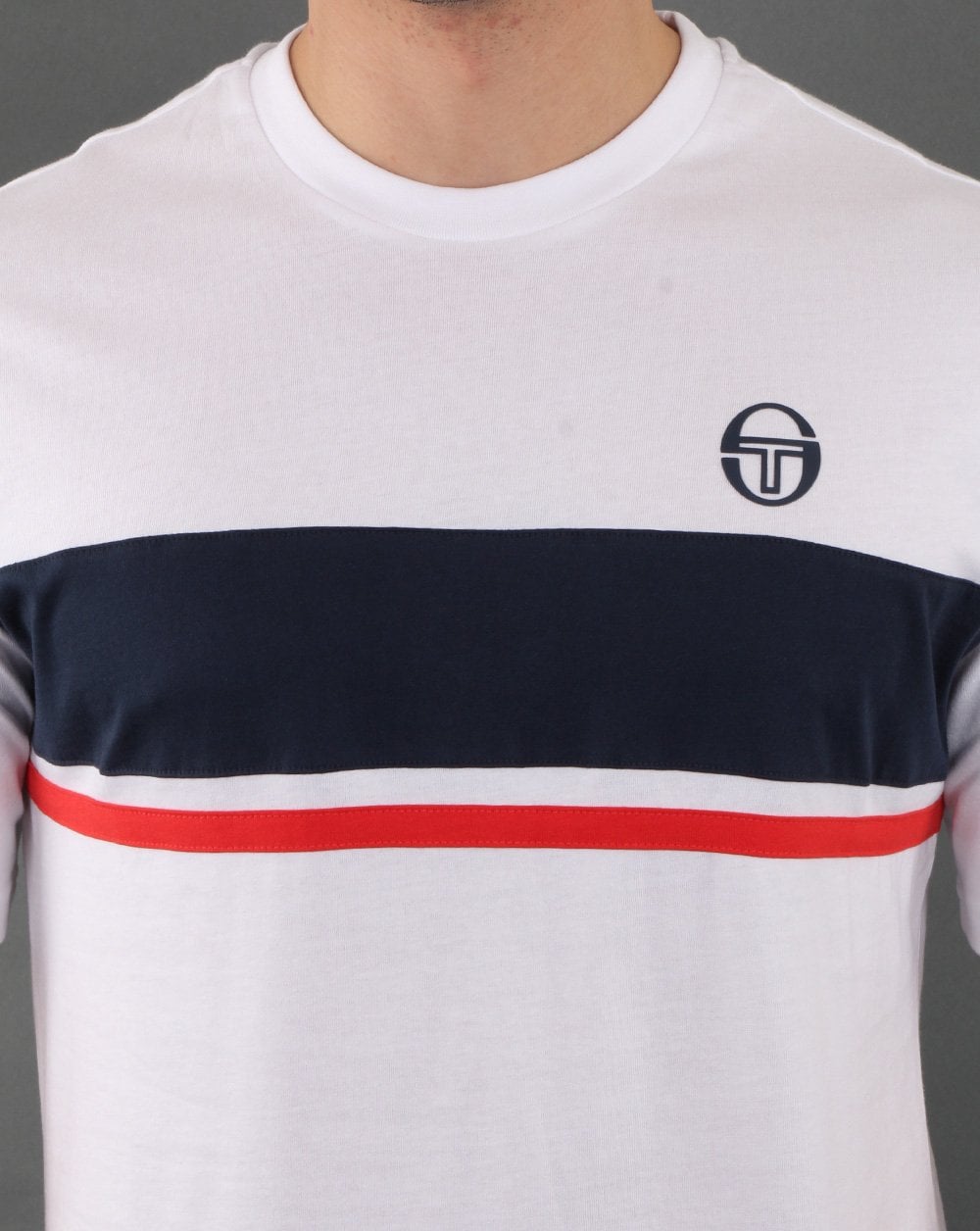 Sergio Tacchini Feluga T Shirt White/Navy