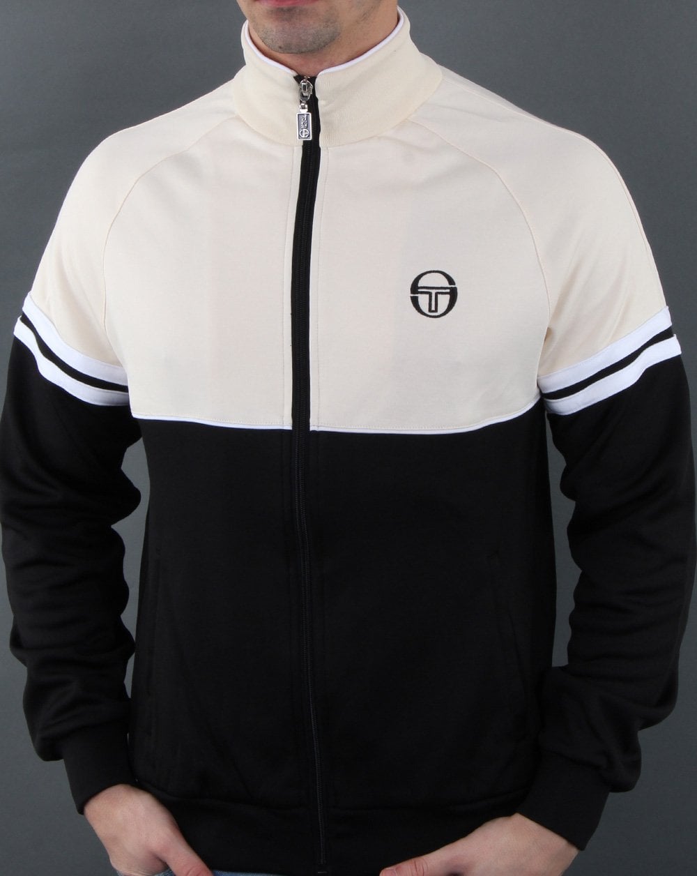 Sergio Tacchini Orion Track Top Black/Ecru