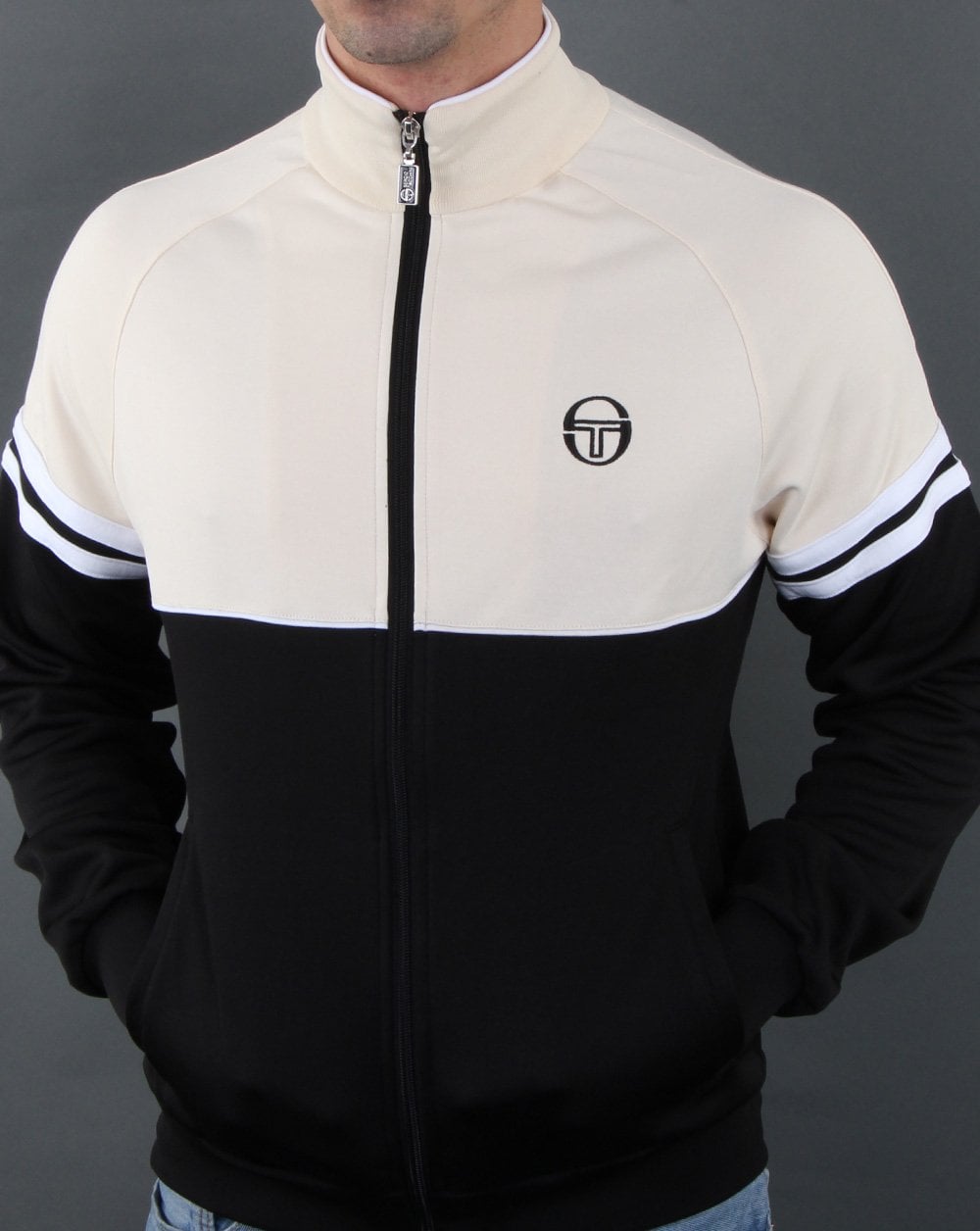 Sergio Tacchini Orion Track Top Black/Ecru