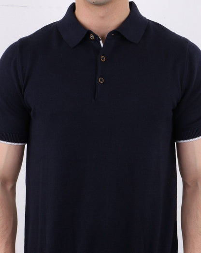 Knitted Polo Navy