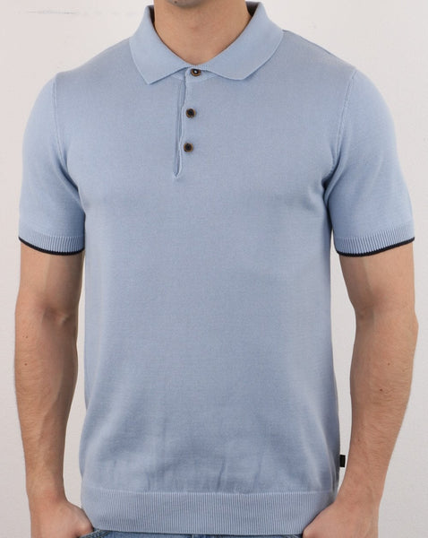 Knitted Polo Sky