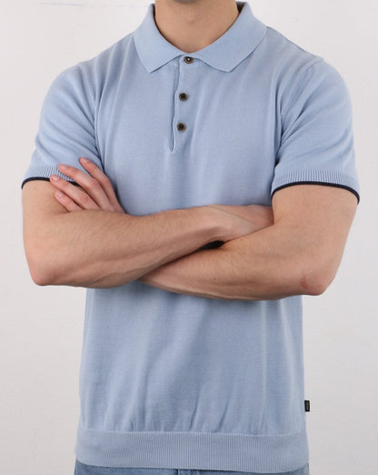 Knitted Polo Sky