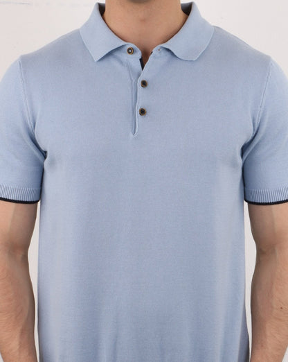 Knitted Polo Sky
