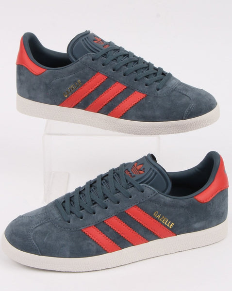 Adidas Gazelle Trainers Slate Blue/Trace Scarlet