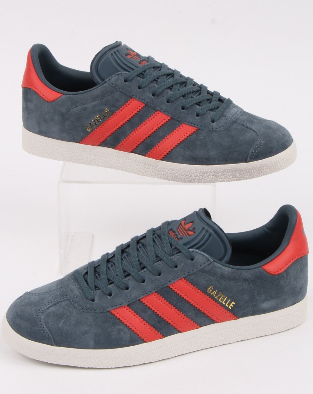 Adidas Gazelle Trainers Slate Blue/Trace Scarlet