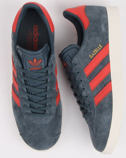 Adidas Gazelle Trainers Slate Blue/Trace Scarlet