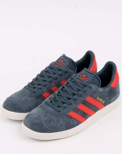 Adidas Gazelle Trainers Slate Blue/Trace Scarlet