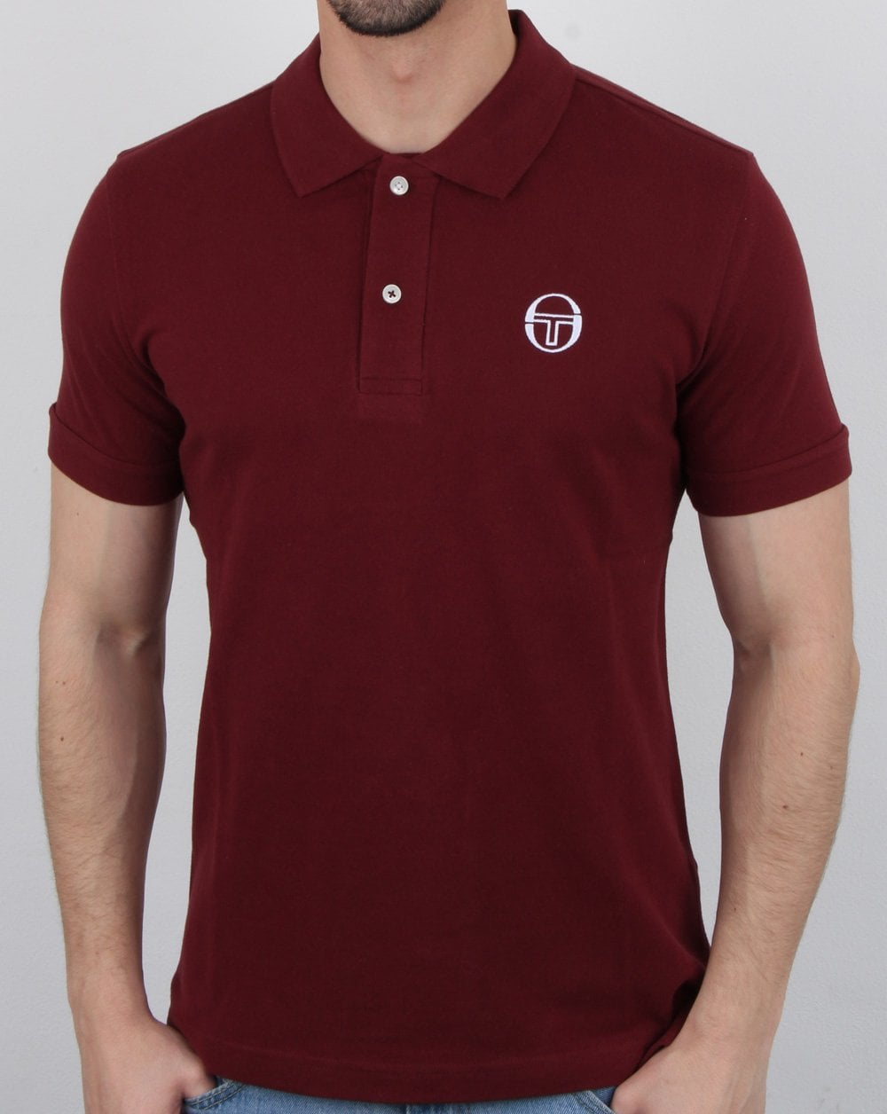 Sergio Tacchini Classic Polo Shirt Bordeaux/White