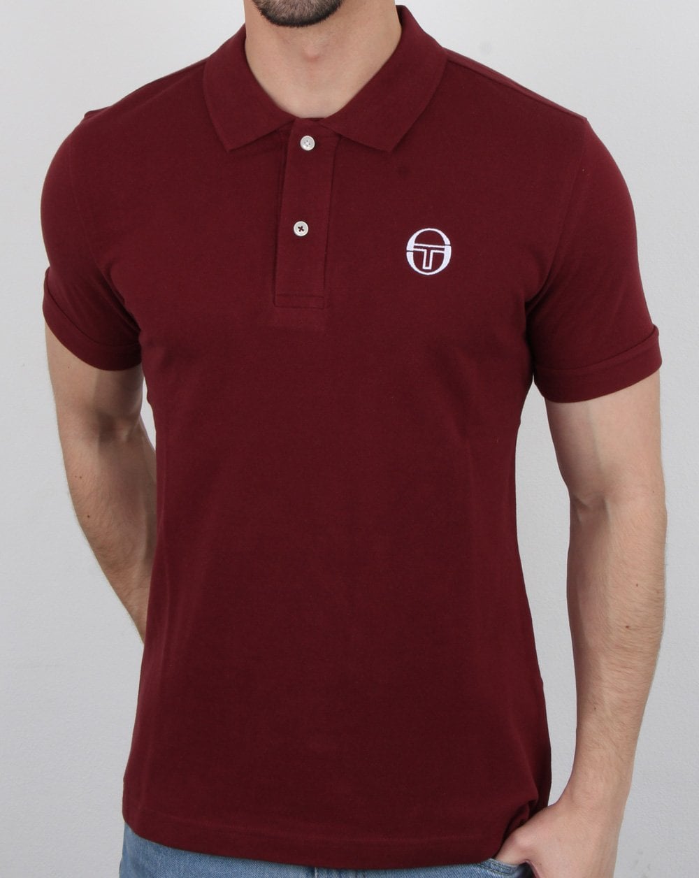 Sergio Tacchini Classic Polo Shirt Bordeaux/White