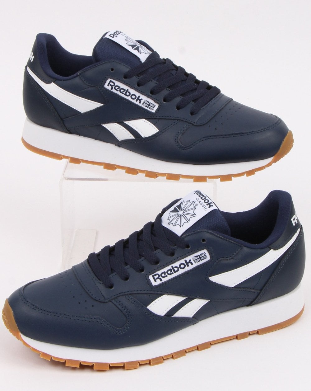 Reebok Classic Leather Trainers Navy/White