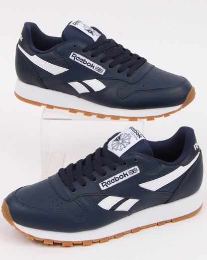 Reebok Classic Leather Trainers Navy/White
