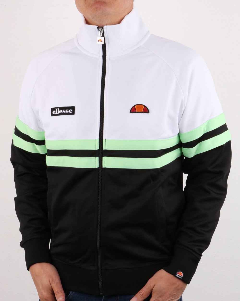 Ellesse Rimini Track Top White/Black/Green