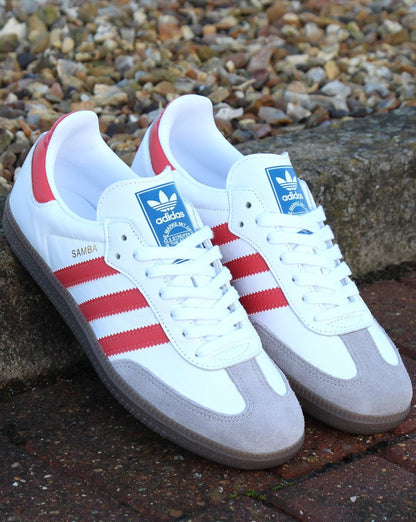 Adidas Samba Og Trainers White/Trace Scarlet