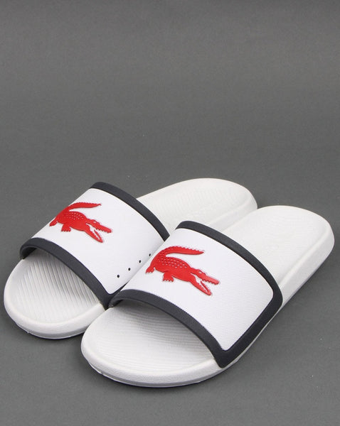 Lacoste Croco Sliders White/Navy/Red