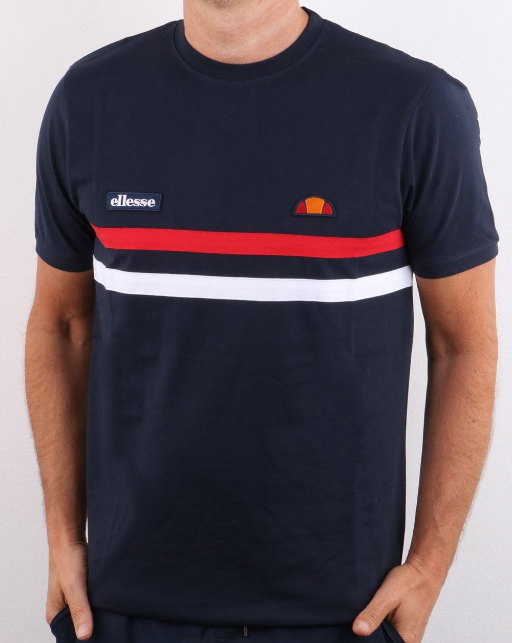 Ellesse Two Stripe T Shirt Navy