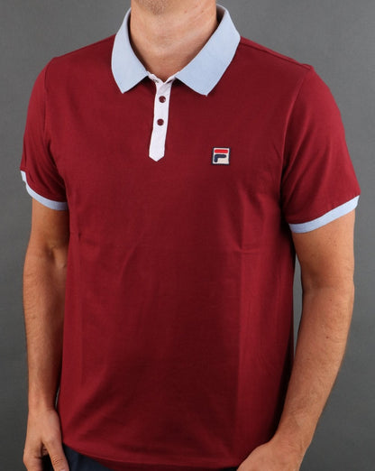 Fila Vintage Panatta Polo Shirt Claret